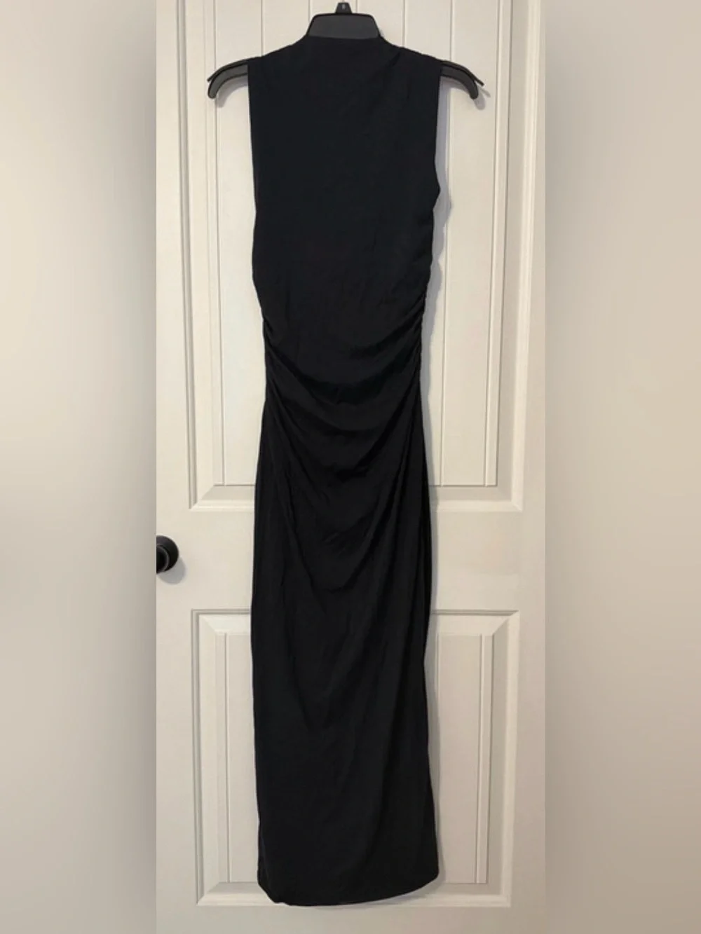 Abercrombie & Fitch Black Strapless Ruched Maxi Dress
